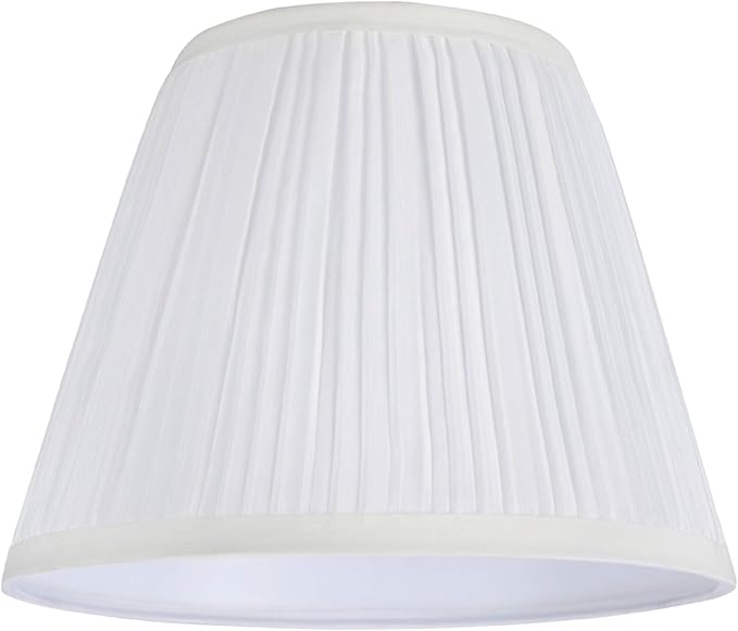 Aspen Creative 32006A Transitional Hardback Empire Shape Spider Construction Lamp Shade in Pleated White, 9" wide (5" x 9" x 7")