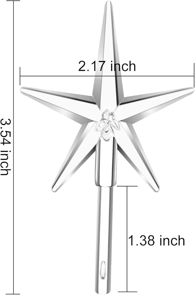 6 Pieces Star Ceramic Christmas Tree Light Plastic Light Decoration for Christmas Tree Ornaments (Clear)