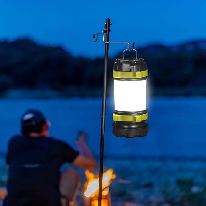 2 Pack Camping Lantern, Outdoor LED Camping Light, Rechargeable Flashlights with 1000LM, 6 Modes, IPX5 Waterproof Portable Emergency Camp Light for Hurricane Survival - Green
