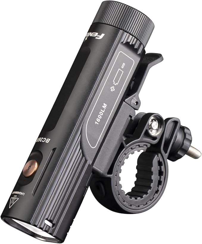 Fenix BC26R Rechargeable Bike Light, 1600 Lumens Super Bright with Dual Batteries and LumenTac Battery Organizer