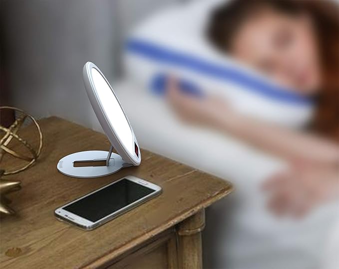 Light Therapy Lamp Sunrise Alarm Clock Wake up 10000 lux UV-Free Sun lamp Bioclock Adjustment APP Control Portable Built-in Lithium Battery