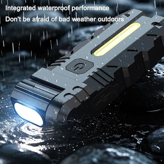 Rechargeable EDC Flashlight,Powerful RGB Flashlights, 1000 Lumens Portable Flat Mini Flashlights, IPX4 Waterproof,Magnetic Flash Lights for Signaling, Cycling, Outdoor or Indoor Use