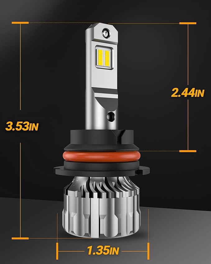 SEALIGHT 9004 Bulbs 38000LM Brighter, 6500K Xeon White S6 9004 Fog bulbs, 60000+ Ultra-long Life HB1 Dual Bulbs with Fan, 5 Min Plug-N-Play, Marker Light Assemblies, Pack of 2