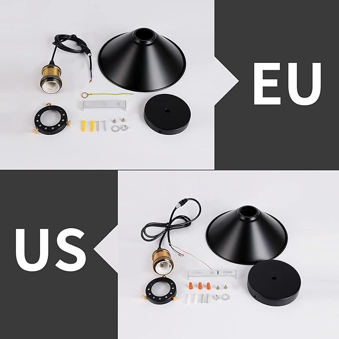 Newrays Industrial Retro Black Iron Kitchen Restaurant Bar Balcony Hanging Pendant Light (3 Pack)