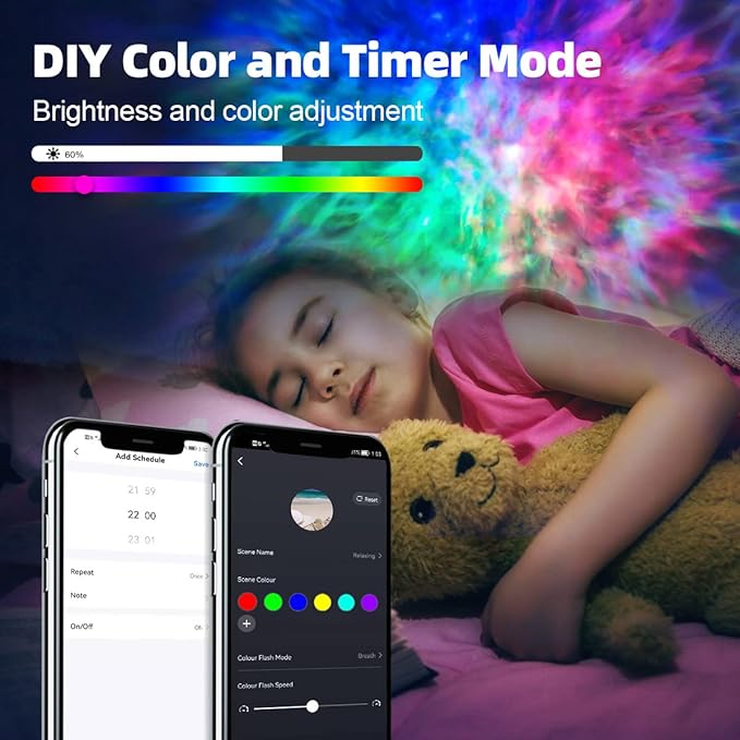Galaxy Projector for Bedroom,Star Projector Galaxy Light,Northern Lights Projector,Ceiling Starlight Projector,Nebula Lamp,Smart APP&Voice Control,Aurora LED Night Light for Valentines Day Gifts