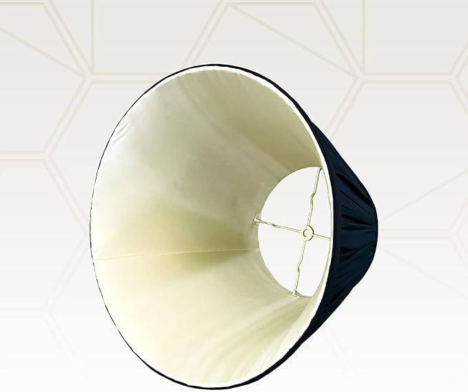 Royal Designs Deep Empire Gather Pleat Basic Lamp Shade, Black, 6 x 12 x 9.25