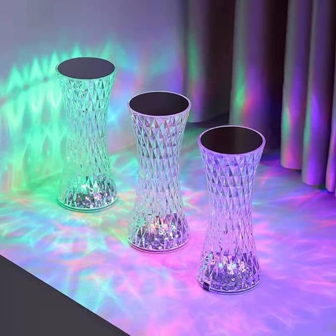 Crystal Lamp, Crystal Table Lamp Rose Crystal Lamp USB Diamond Table Lamp 16 Color Changing Touch Crystal Lamp (G)
