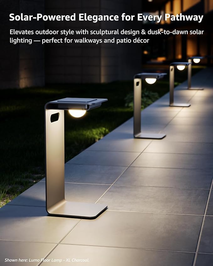 Outdoor Floor Lamp,Solar Lights Outdoor,Solar Lanterns Outdoor Waterproof IP65,4000mAh Li-ion Battery Smart Lamp,Outdoor Lantern for Backyard Decor,Table Lamp for Patio Decor,Black Lamp,XL