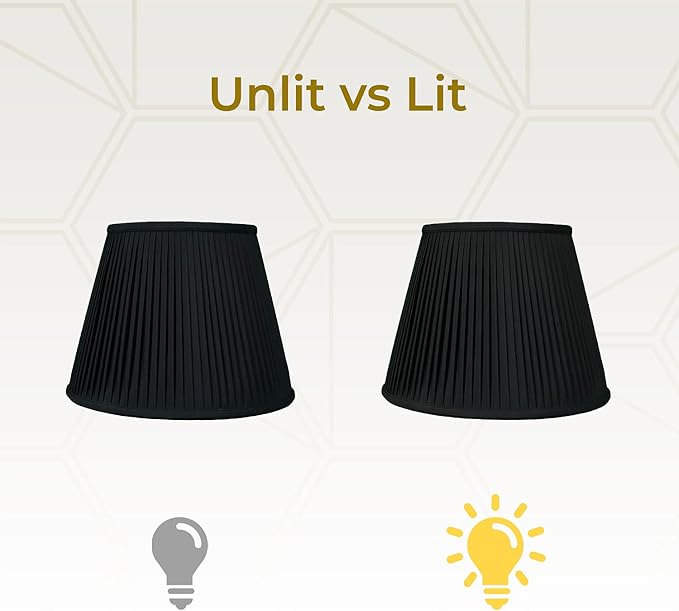 Royal Designs, Inc Deep Empire Side Pleated Basic Lamp Shade, Black with Gold, 10 x 16 x 12.5 (BS-729-16BLKGL)