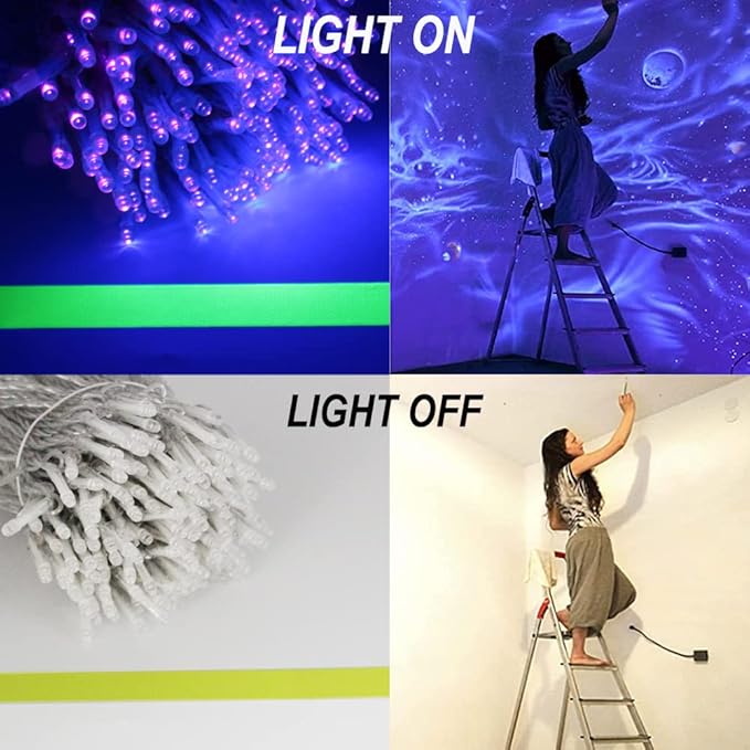 Solhice Black Light Curtain String Lights for Glow Party 10ft x10ft 306 LEDs, Blacklight with Remote Control for Halloween Bedroom Birthday Fluorescent Party Indoor Décor
