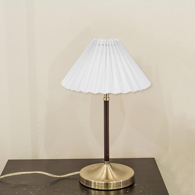 NUOBESTY Pleated Lamp Shade Table Lamp Shade for Bedroom Living Decorative White for Home Office