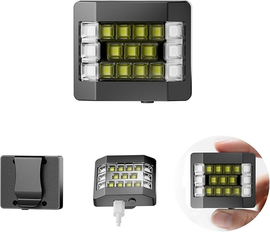 Running Lights for Runners, Clip on Flashlight, Rechargeable LED Safety Light for Walking at Night, Portable EDC Flashlight, Small Work Light Warning Flashing Camping Hiking Gear (Black)