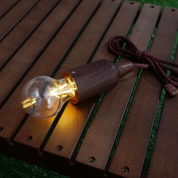 Zerodeko Portable Tent Lamp Outdoor Camping Light LED Hanging Lantern Wear-Resistant Vintage Pull-Cord Lantern for Camping and Hiking