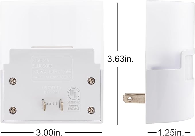 GE LED Motion Sensor Night Light, Plug into wall, 40 Lumens, Soft White, UL-Certified, Energy Efficient, Ideal Nightlight for Bedroom, Bathroom, Kitchen, Hallway, 46632, White, 2 Pack