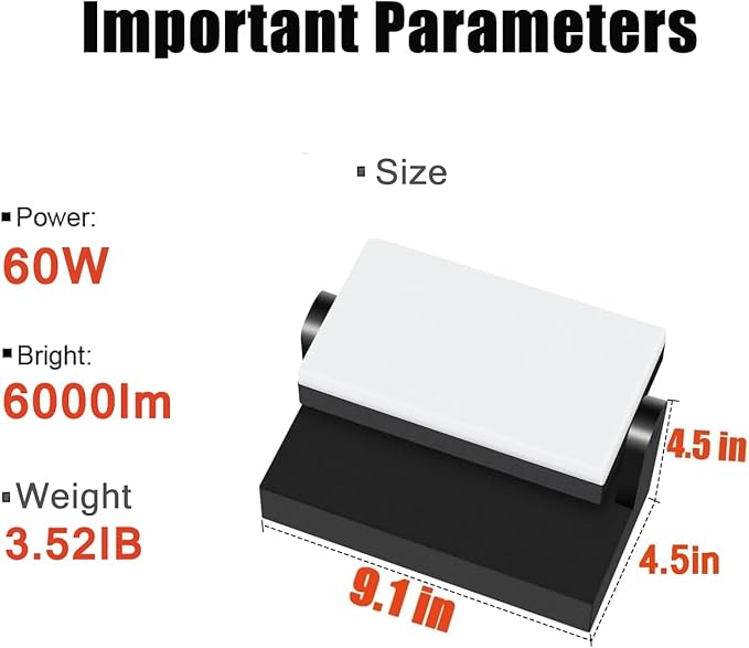 Juyace 60W LED Flood Lights Outdoor Wall Pack Light No photocell Lighting Fixtures for House 360° Rotational 6000lm 5000K IP65 Waterproof Modern Security Floodlights for Above Garagee