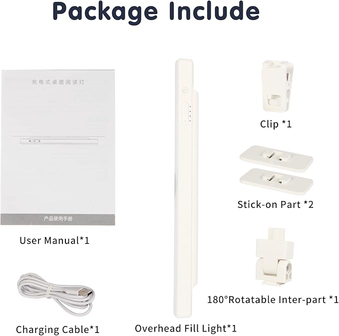 Rechargeable Video Conference Light with 3 Models and 5 Brightness Levels,Built-in 3600mAh Battery for Tiktok,Facebook,Meeting,Bookshelf Ceiling, Streaming, Piano, Emergency Tube Light