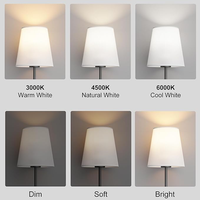 Cordless Floor Lamp with Remote Control, Rechargeable Dimmable LED Light Bulb, Adjustable Height Stand Lamp for Living Room, Bedside, Black