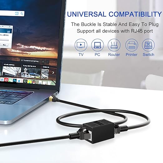 3 PCS Gigabit RJ45 Coupler, Ethernet Extender Connector in Line Coupler for Cat8/Cat7/Cat6/Cat5e/Cat5 Ethernet Cable Extender Adapter Female to Female (Black)