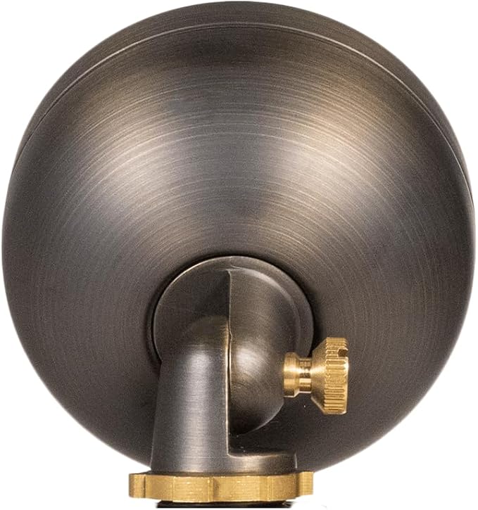 VOLT 12V Mini Round Brass Frosted Flood Light (Bronze) for Low Voltage Landscape Lighting of Outdoor Wall, Garden or Yard