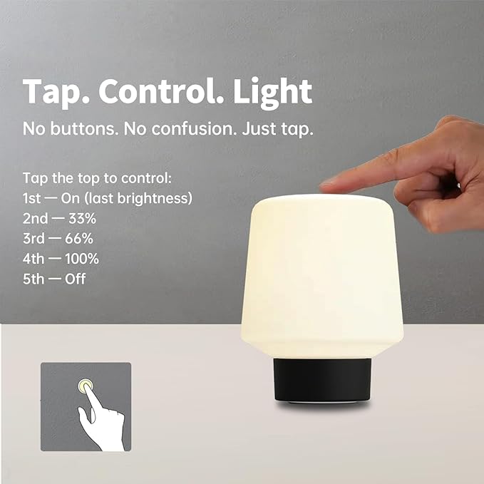 CordlessCute Outdoor Warterproof,Dimmable,Touch Control,Adjustable Brightness and Color Temperature,LED Memory Function,Rechargeable Table Lamp,Desk Lamp, Bedroom Bathroom Patio Camping