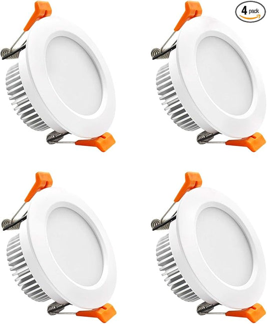 YGS-Tech 3 Inch LED Recessed Lighting, Dimmable Downlight 5W(40W Halogen Equivalent), CRI80, 5000K Daylight White, Ceiling Light with LED Driver(4 Pack)