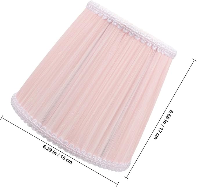 Fabric Table Lamp Shade Pink Pleated Lampshade Cover for Floor Light Bedside Lamp Bedroom Living Decor Easy Install Soft Cloth and Metal Material
