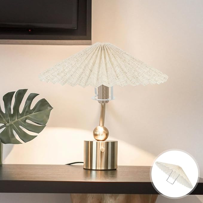 Pleated Fabric Lamp Shade Cover for Pendant and Table Lamps Modern Decorative Light Accessory Umbrella Shape Easy to Install Versatile Home Decor