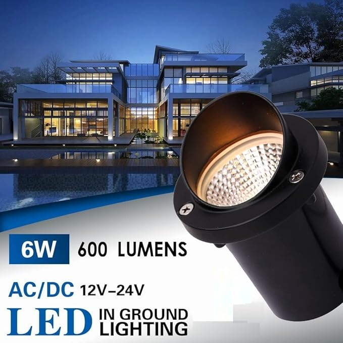 LED Low Voltage Landscape Light,12-24V AC/DC Shielded In-Ground Light IP67 Waterproof 3000K Paver Well for Pathway (12 Pack)