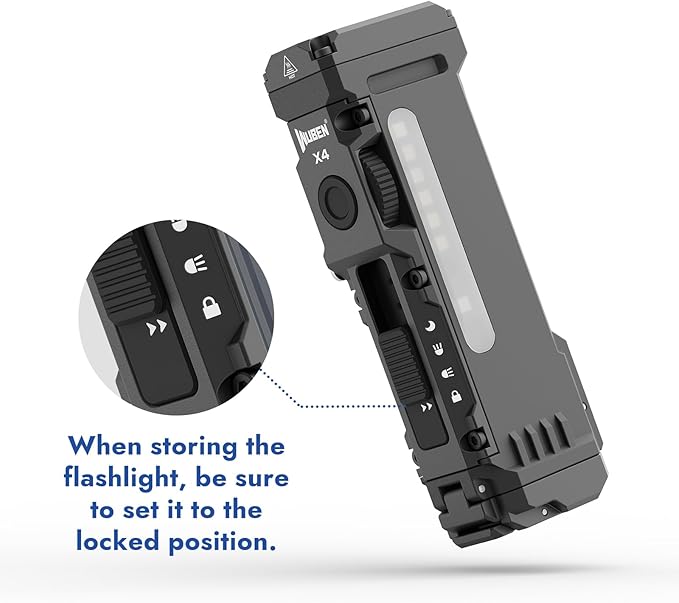 WUBEN X4 EDC Compact Flashlight with RGB Light, 1500 Lumens Mini Flashlight with Tactical Switch and Magnetic, IP68 Portable Pocket Clip USB C Flash Light for Camping, Checking, Emergencies