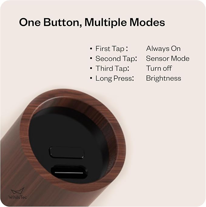 Motion Sensor Night Lights – 4 Pack Rechargeable Magnetic LED Sconces for Bedroom, Hallway & Picture Lighting + 4-in-1 Charging Cable (Walnut Brown)