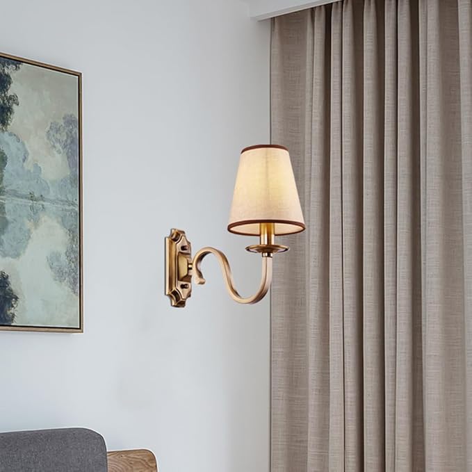 Aiwen Vintage Modern Wall Sconce Wall Lamp Wall Light Solid Brass Fitting Fixture 1 Light