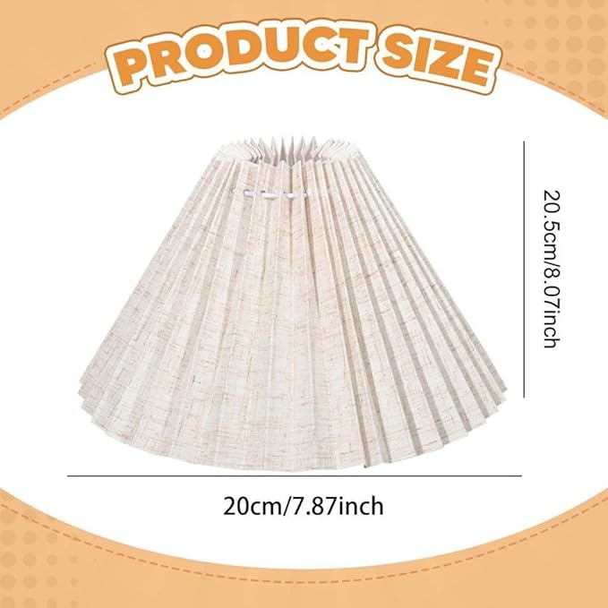 Generic Pleated Lampshade Desk Lamp Cover Modern Minimalist Easy Assembly Floor Light Cover Table Lamp Shade for Bedside Home Office, 54 Pleats