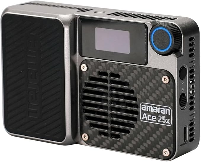 Amaran Ace 25x Pocket Bi-Color LED Light: Boost Mode Up to 32W, Bi-Color Mini Video Light (2,700-6,500K), 1,636 Lux@1m, 4,500mAh Battery with PD Fast Charging for Mobile Creators (Silver)