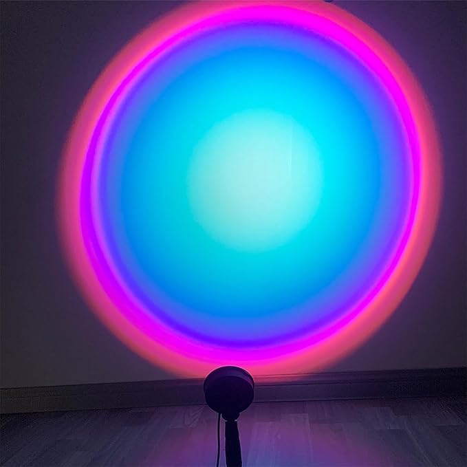 Sunset Table Lamp Projector with Remote, 16 Colors Adjustable 180° Rotation Sunlight with 4 Lighting Modes, USB Charging LED Night Light for Bedroom, Living Room, Photo Selfie Party, Photography