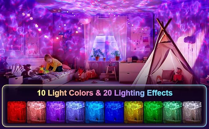 OneFire Galaxy Projector with Gifts Box/240 Lighting Modes/15 White Noise/Bluetooth Music Galaxy Projector for Bedroom Adults,Teen Stuff Room Lighting Bedroom Decor for Teen Girls&Teenage Boy Gifts