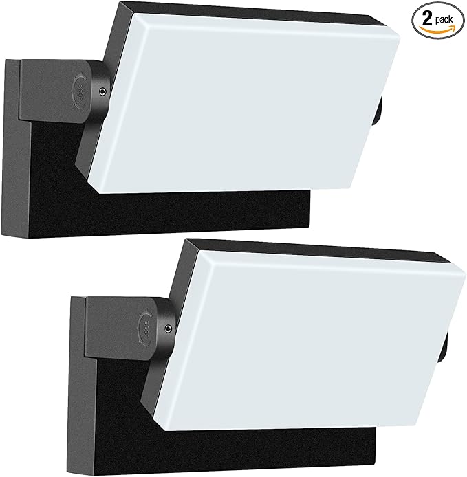 60W LED Outdoor Wall Lights with 360°Rotation, Flood Lights Outdoor 5000K 4000K 3000K 3 Colors Changeable,Outside Sconce Security Lights for Garage Barn Front Porch