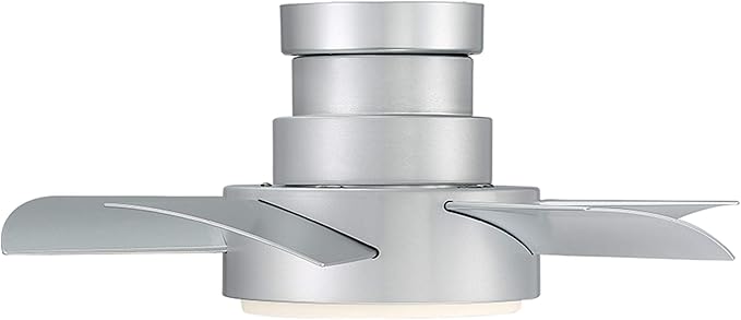 Modern Forms FH-W1802-26L-35-TT Vox - 5 Blade Flush Mount Ceiling Fan with Light Kit-11 Inches Tall and 26 Inches Wide, Finish Color: Titanium Silver, Color Temperature: 3500