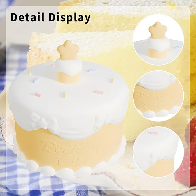 Birthday Gift Light with 3D Card, Silicone Night Light for Kids USB Rechargeable Cute Lamps Timer Setting Safe Bedside Lamp Gift for Girls New Year Christmas Thanksgiving Day