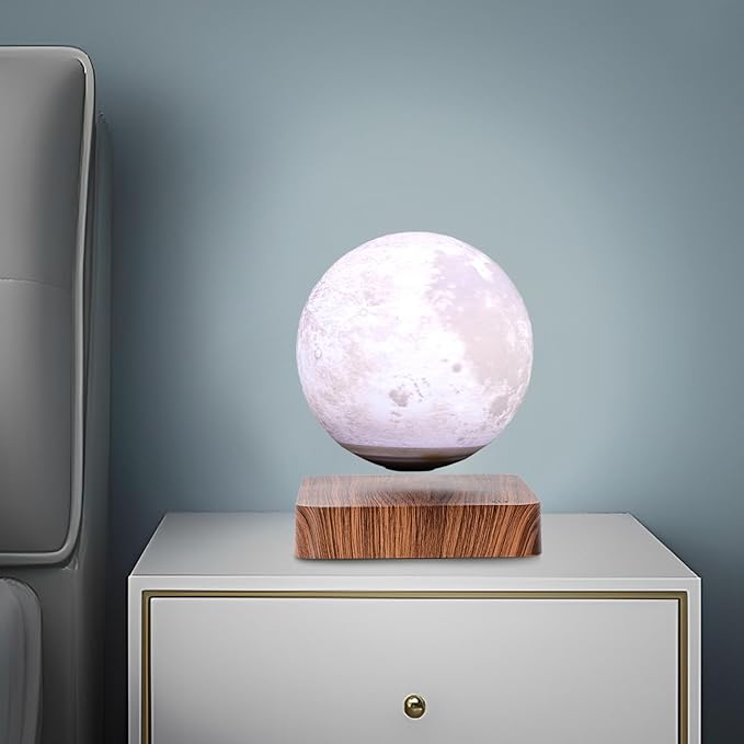 3D Printing Levitating Moon Lamp, 3 Colors Modes Moon LampHas for Home, Office Decor, Creative Gift Magnetic Floating Moon Lamp Night Light