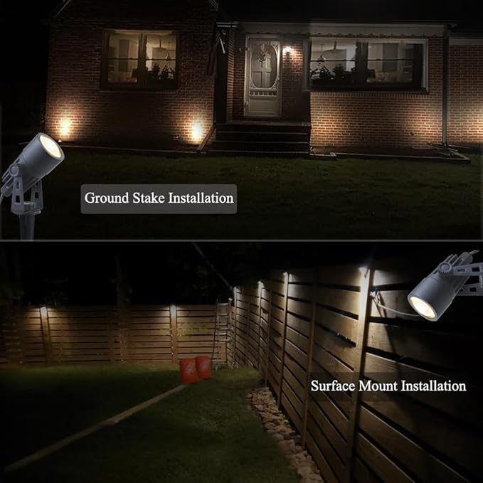 Outdoor Mini Spotlights, MR11 LED Bulb 12V Low Voltage Landscape Spotlight 2W 200lm, 2700K Warm White IP65 Waterproof Aluminum Light Fixture, 1 1/4" Short Head 2-Count