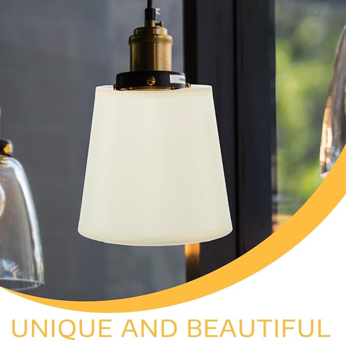 Replacement Lampshade for Table Lamps Light Black Fabric Lampshade Rustic White Pleated Decorative Lamp Shades