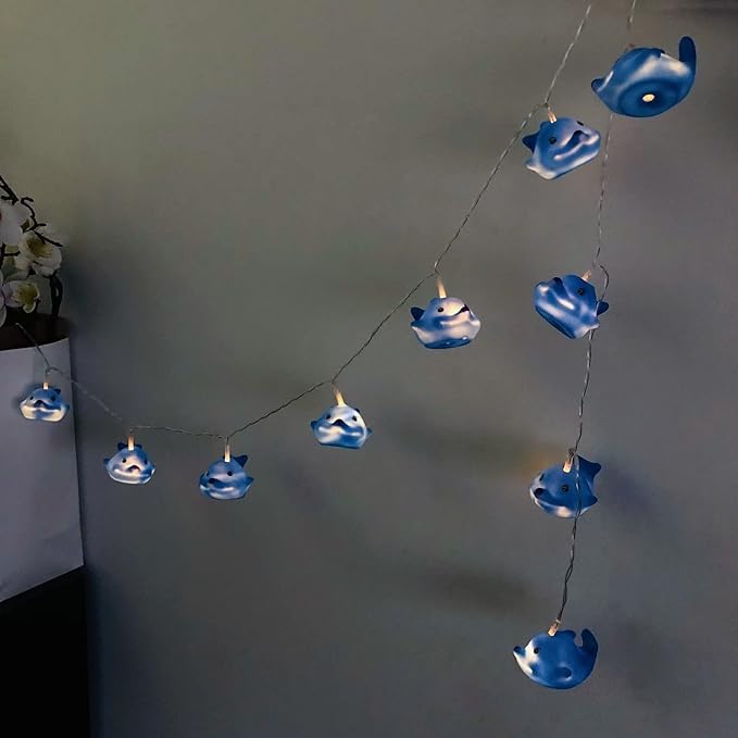 Cute Animal Dolphin String Lights,10 LED Dolphin Night Light Fairy Light Battery Operated for Children Bedroom Party Christmas Decoration (Dolphin)