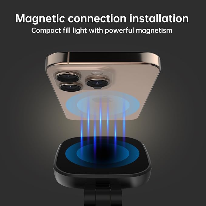Suptig Magnetic Selfie Light, Selfie Light Phone Light Compatible for iPhone Magsafe, RGB 360° LED Selfie Ring Fill Light with Mirror for Selfies/Photography/Vlog/TikTok/Video Conference