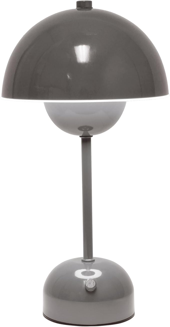 Simple Designs Mushroom Magic LED Table Lamp, Gray (LD1069-GRY)
