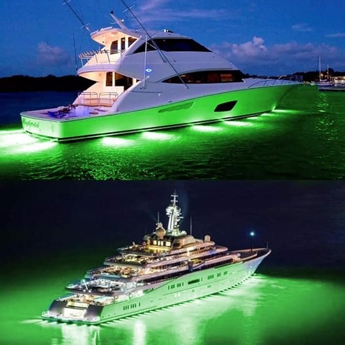 HUSUKU SOOP3 Plus (2.0) 84LED 3000LM 180° Marine Led Underwater Boat Light, 10-36V Boat Under Water Lights, Upgraded IP68 Waterproof 316 Stainless Transom Mount Cockpit Yacht Interior Light, 1PCS