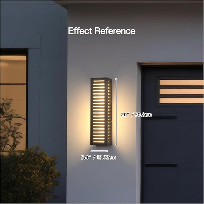 Outdoor Wall Lights, 20" Large Front Porch Light Fixtures Waterproof, 3000K Modern Outdoor Sconce Lights Hardwired, Patio Wall Light Fixture for House Outside Garage Doorway Hallway Garden