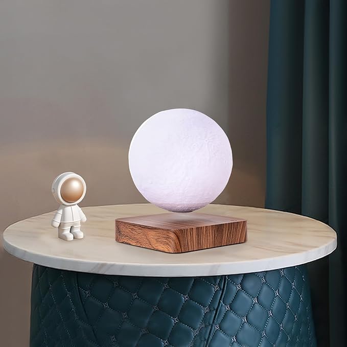 Moon Lamp, 3D Printing Magnetic Levitating Moon Light Lamps, Floating Spinning Luna Night Light, for Home Office Decor Bedroom 3 Colors Modes