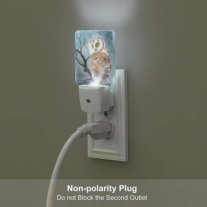 Winter Snow Cute Night Light,Plug Into Wall with Dusk to Dawn Light Sensors, Warm Nightlights for Bedroom, Bathroom, Hallway, Kitchen, Gifts Ideal for Boys Girls Women Men