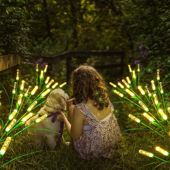 Solar Outdoor Garden Lights,4 Pack LED Solar Swaying Lights for Garden Patio Yard Pathway Walkway Wedding Party Christmas Landscape Lighting(Warm White)
