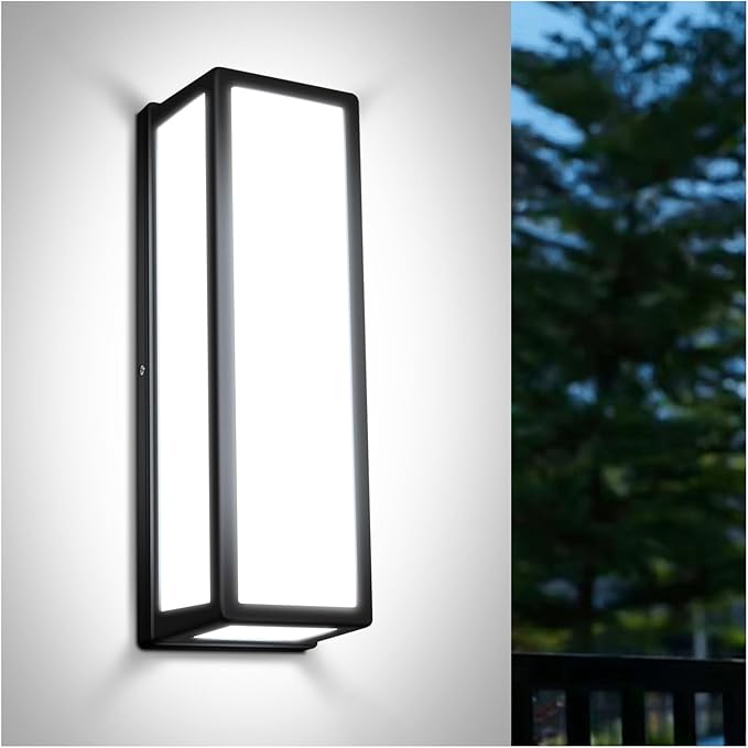 30Watt Modern Outdoor Wall Lights, 2000 Lumen IP65 Waterproof Exterior Porch Light, 6000K Daylight Anti-Rust Wall Mount Outdoor Flood Lighting for House, Front Porch, Patio, Garage